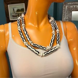 RUBY Z by BEAN FINNERAN Ceramic Tube Necklace Artist Piece RARE